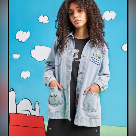 Teddy Fresh Jackets & Blazers - Rare Teddy Fresh x Peanuts Snoopy Oversized Denim Jacket Size S/M